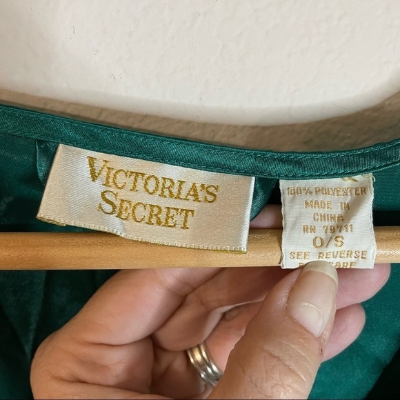 Vintage Gold Label Victoria’s Secret Emerald Green Dressing Gown Robe **NO BELT* - Picture 6 of 6